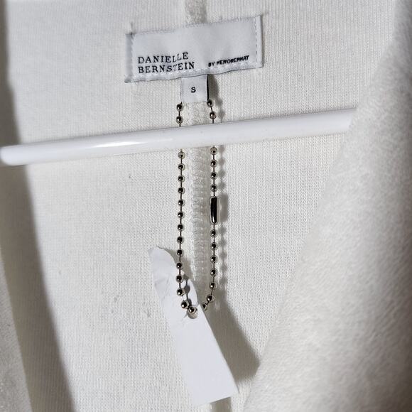 Danielle Bernstein WeWoreWhat Terry Cloth Towel Knit Romper Long Sleeve in White - Picture 4 of 7